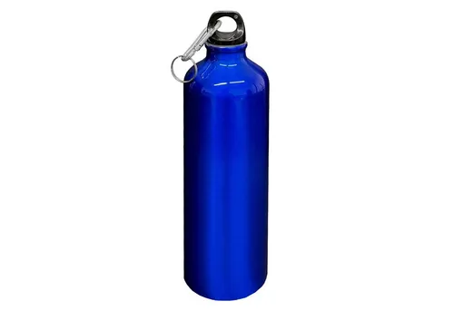 HAC24 Trinkflasche Aluminium Wasserflasche Alu Sportflasche Fahrradflasche Aluflasche, 0,75l, mit Karabiner