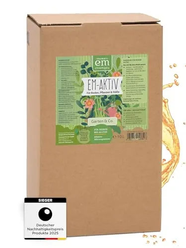 EM-Chiemgau Effektive Mikroorganismen EM-aktiv Bodenaktivator - 10 L Flüssiger Kompostbeschleuniger - 𝐕𝐢𝐞𝐥𝐬𝐞𝐢𝐭𝐢𝐠𝐞𝐫 𝐁𝐨𝐝𝐞𝐧𝐚𝐤𝐭𝐢𝐯𝐚𝐭𝐨𝐫: Fördert kräftige Wurzeln und verbessert die Nährstoffaufnahme für gesunde Pflanzen. Ideal für den Einsatz im Garten zur Unterstützung der Pflege und für sichtbare Erfolge.
