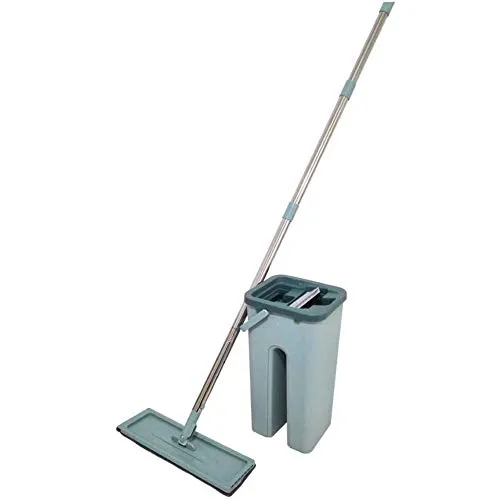 Magischer Besen - Extra Breiter Und 360° Drehbarer Besen - Eimer Mit 2 Kammern Reinigen Und Auswringen - 4 Mikrofaser-aufsätze