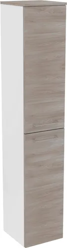 Fackelmann LIMA Hochschrank 30,5 cm Breit – Modernes Badezimmermöbel Made in Germany - Schrank für das Badezimmer mit 2 Türen und elegantem Holzeffekt, ideal zur optimalen Nutzung kleiner Räume. Maße: 30,5 x 32 x 160,5 cm.