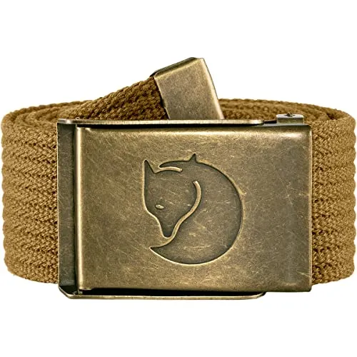 Fjällräven Canvas Brass Belt 4 cm - Gürtel & Hosenträger - Robuster Canvasgürtel mit verstellbarer Länge und stilvoller Military-Schnalle in antiker Messingoptik.