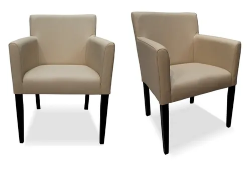 Beige Esszimmerstühle mit Lehnen Stuhl Sessel Echt Leder Stühle Lederstühle