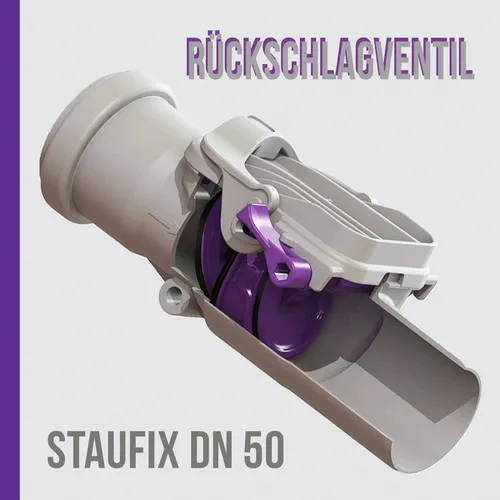 Kessel 73050 Rückstauverschluss Staufix für Abwasser, DN 50 - Leitungsinstallation: Kompaktes Rückschlagventil für Überflutungsschutz, wartungsfreundlich mit Schnellkupplungen und korrosionsbeständig aus Kunststoff.