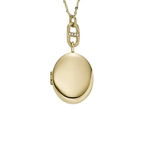 Fossil Damen-Kette aus Edelstahl mit Glasstein von Fossil