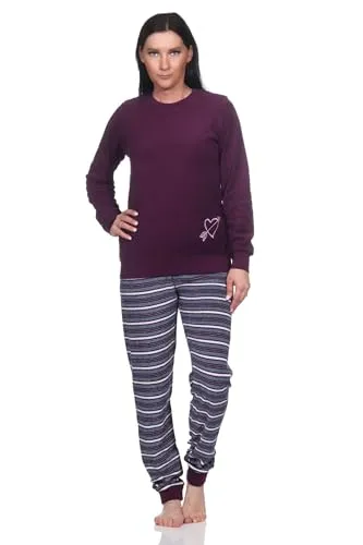 Normann Damen Frottee Schlafanzug mit Herz-Motiv von Normann