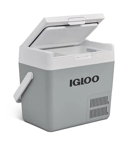IGLOO ICF 18 Kompressor-Kühlbox 19 Liter, 12/24 V und 230 V, Mini-Kühlschrank -18 °C bis 20 °C für Auto, LKW, Boot, Wohnmobil und Steckdose