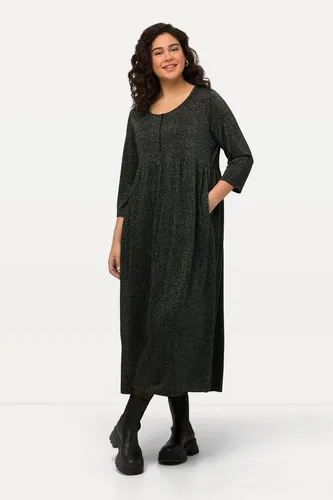 Ulla Popken Damen Kleid mit Reißverschluss - Freizeitkleid in großen Größen mit feinem Metallic-Effekt, ideal für besondere Anlässe oder den Alltag.