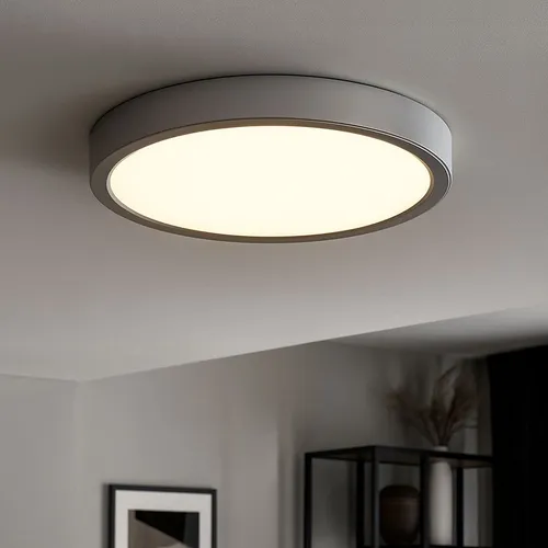 EGLO LED Deckenleuchte Molay, 1-flammige Aufbauleuchte - Moderne Deckenlampe aus Stahl und Kunststoff, energiesparende LEDs mit warmweißem Licht für jeden Raum, Ø 28,5 cm, flaches Design ideal für Küche, Wohnzimmer und mehr.