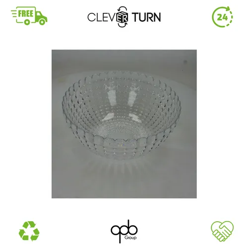 Guzzini Tiffany XL Schüssel - Transparent, Ø30 cm, 5000 cc - Salatschüsseln, stilvolle und praktische XL Schüssel aus recycelbarem Material, spülmaschinengeeignet und ideal für große Portionen.