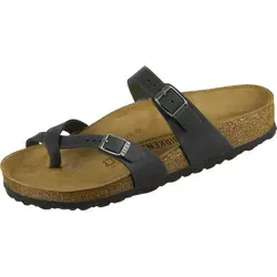 Birkenstock Damen Mayari Sandale - Größe 40, Schwarz - Elegante Sandale mit überkreuzten Riemen aus geöltem Naturleder, ideal für Komfort und Stil in der Sommermode.