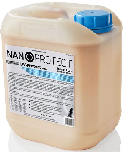 Nanoprotect UV-Protect Holzöl 5L - Witterungs- und UV-Schutz - Hochwertiges Holzöl für Innen und Außen, bietet optimalen UV- und Witterungsschutz. Wasserbasiert, lösemittelfrei, dringt tief ein und intensiviert die Holzstruktur. Ideal für Terrasse, Gartenmöbel und mehr.