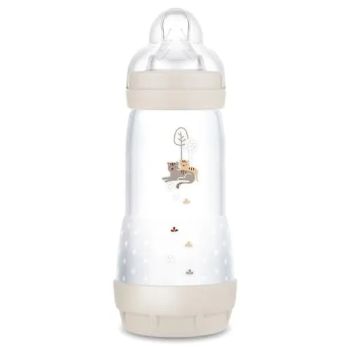MAM - Easy Start Anti-Colic Flasche 4+ Monate, schneller Durchfluss (320 ml), Sand – Flasche zur Reduzierung von Koliken und Beschwerden des Babys – Babyflasche zum Stillen geeignet