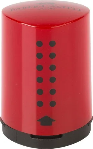Faber-Castell Anspitzer Einfachspitzdose Grip 2001 Mini rot/blau Packung mit 10 Stück