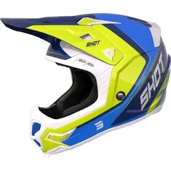 Shot Core Fast Motocross Helm, blau-gelb, Größe M - Hochwertiger Motocross Helm mit hypoallergenem, schnell trocknendem Innenfutter. Ideal für Komfort und Sicherheit beim Fahren. Perfekt für anspruchsvolle Fahrer.
