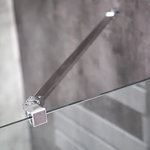 WITEN&NOCK Stabilisationsstange 70 cm - Duschvorhangwinkelstangen für Glasstärken von 6 bis 10 mm, mit 180° drehbarem Kopf für flexible Installation und aus hochwertigem, rostfreiem Edelstahl gefertigt.
