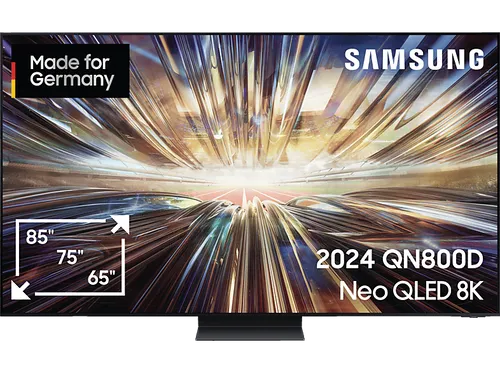 Samsung Neo QLED 8K QN800D 65 Zoll Fernseher - Erlebe atemberaubende 8K Bildqualität mit Neo Quantum HDR 8K+ und AI Upscaling. Ideal für Filmabende und Gaming dank Dolby Atmos und Smart Hub für alle Apps.