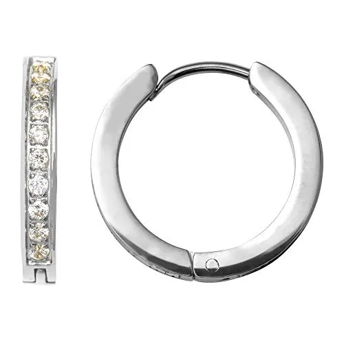 Heideman Damen Creolen aus Edelstahl mit Kristall - Ohrringe für Damen: Hochwertige, antiallergische Edelstahlcreolen mit elegantem Kristallstein, perfekt als Geschenk in edler Box und für jeden Anlass geeignet.