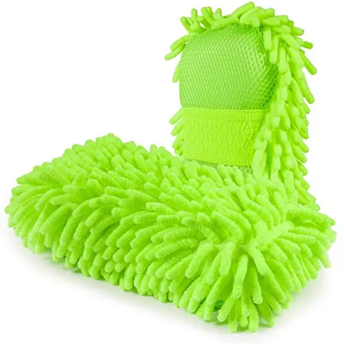 Cosey - 2er Pack, Chenille-Schwamm, 11x23cm, grün