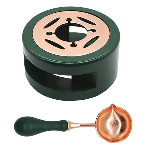 SLAXJNE 1 Stück Ofenbasis Und 1 Stück Löffel, Wachssiegel-Heiz- Und Schmelzgerät, Wachssiegelgerät, DIY-Wachsstempel, Einladungsherstellung