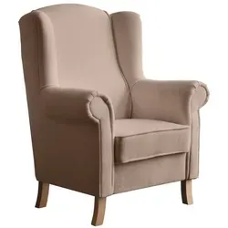 Beautysofa Ohrensessel, Hellbraun, Textil, 1-Sitzer, 88x118x86 cm, Wohnzimmer, Sessel, Ohrensessel