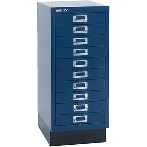 BISLEY MultiDrawer™ L2910S Schubladenschrank oxfordblau - Büromöbel mit 10 Schubladen, ideal zur sicheren Ablage von A4-Dokumenten. Robuste Bauweise aus Stahl und pflegeleichte Oberfläche sorgen für Langlebigkeit und Funktionalität.