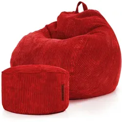 Green Bean® XXL Sitzsack + Pouf Set in grün von Green Bean