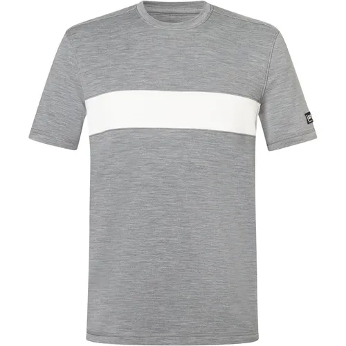 Super.Natural M Montana Brush Tee in cashmere grey melange - Hochwertiges Herren-T-Shirt aus Merinowolle für Freizeit und Outdoor. Mit innovativer WOOL SUPER BRUSH-Technologie für extra weichen Tragekomfort. Atmungsaktiv und schnelltrocknend, ideal für aktive Tage.