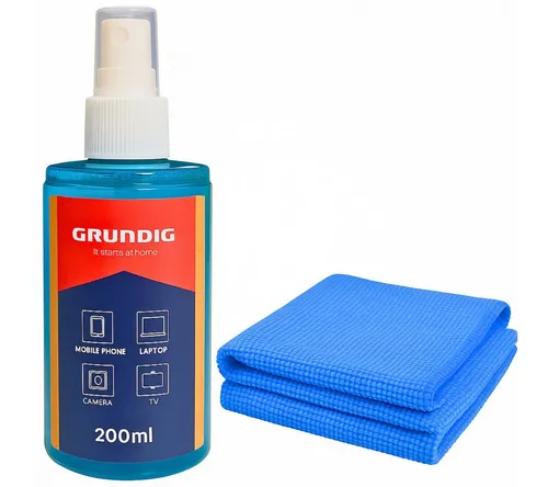 Grundig Grundig Bildschirmreiniger Set 200 ml + Mikrofasertuch für TV & Handy Reinigungsspray