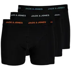 Jack & Jones Trunk 3x schwarz - Enganliegende Herrenunterhosen mit Markenschriftzug - Herrenunterhosen im 3er-Pack, aus 95% Baumwolle für hohen Tragekomfort, mit elastischem Bund und modernem Design.