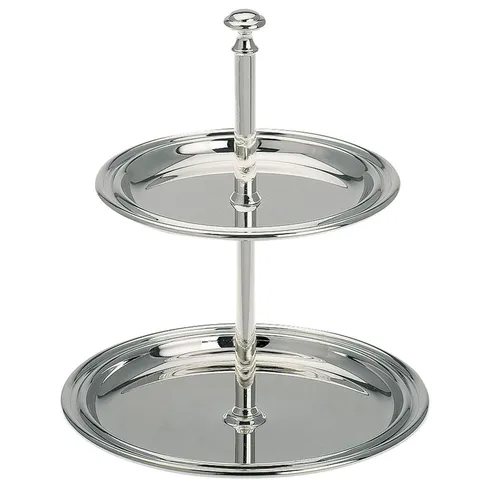 kleine versilberte Etagere 2-stöckig 16 cm hoch in silber von Hermann Bauer jun.