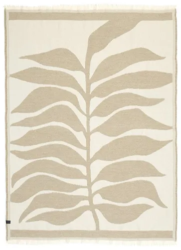 Schöner Wohnen VIEW Wohndecke - Kuscheldecke in Beige Creme 130 x 170 cm - Wohndecke in stilvollem Blätter-Muster, ideal für gemütliche Abende. Pflegeleicht und waschbar bei 30 °C - perfekt für dein Zuhause!