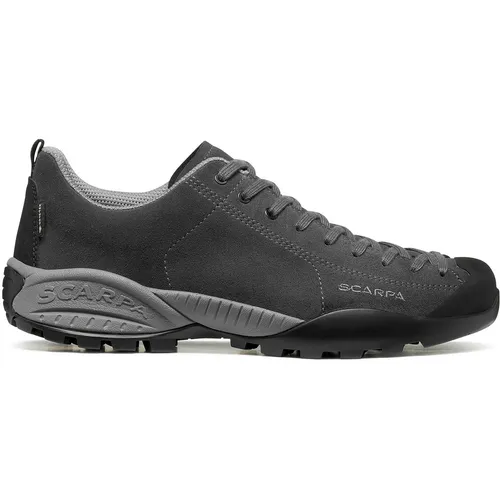 Scarpa Mojito GTX, Graphit, Größe 37,5 - Regensicherer Lifestyle-Schuh - Der Scarpa Mojito GTX ist ideal für den Alltag. Mit GORE-TEX-Membran, die Wasserdichtigkeit und Atmungsaktivität bietet. Die Vibram-Laufsohle sorgt für hervorragenden Grip und Komfort.
