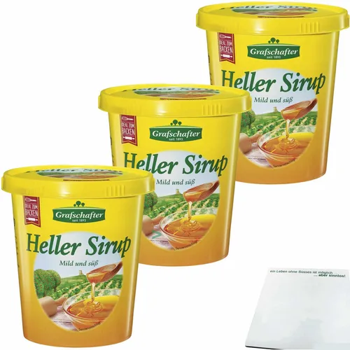 Grafschafter Heller Sirup Sonnenklar mild fein und süss 3x450g Packung usy Block