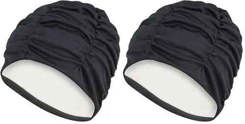 fashy Badehaube aus Polyester, Turban schwarz Schwarz