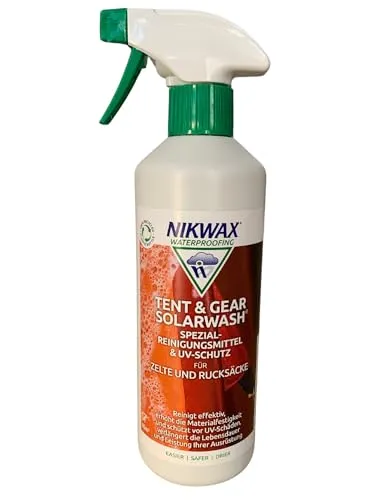 Nikwax Tent & Gear Solar Wash, Technischer Reiniger & UV-Blocker für Zelte & Taschen, 500 ml Spray