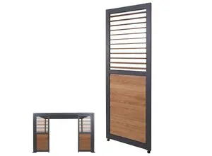 Lamellenwand für Pergola P65 - Aluminium in Holzoptik 220x68cm - Hochwertige Lamellenwand für Pergola P65, 220x68cm. Flexibel verstellbare Lamellen für Sicht- und Windschutz. Wetterfestes Aluminium in ansprechender Holzoptik. Ideal für komfortable Gestaltung Ihres Außenbereichs.