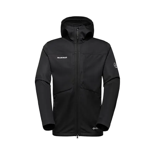 Mammut Ultimate VIII SO Hooded Jacket Men Black (M) - Jacke für anspruchsvolle Outdoor-Aktivitäten, strapazierfähig und atmungsaktiv mit WINDSTOPPER-Technologie für optimalen Wetterschutz.