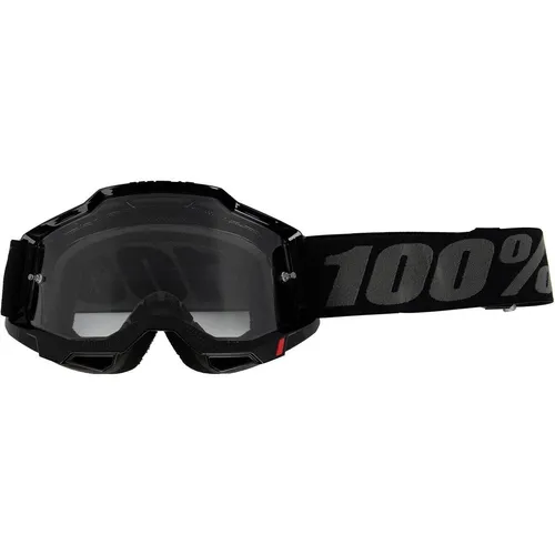 100% Accuri II Essential Motocross Brille, schwarz-grau - Sportbrille mit 17,5% größerem Sichtfeld für unübertroffene Sicht und optimalen Komfort dank verbesserter Nasenanpassung. Ideal für Motocross-Enthusiasten.