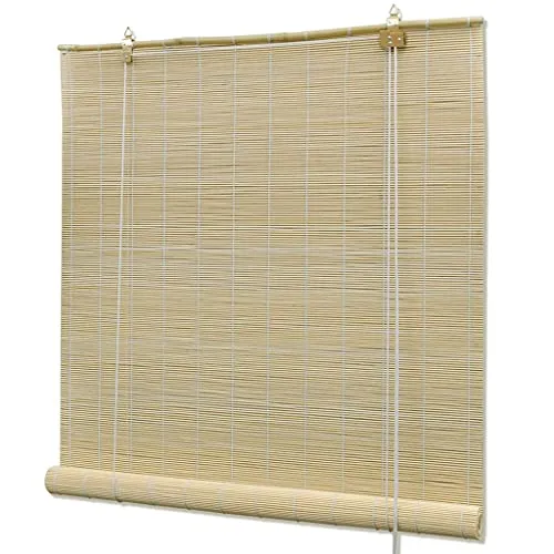vidaXL Bambus Rollo Natur - Seitenzug- & Springrollos, bieten Sichtschutz und lassen sanft Licht herein, perfekt für jede Fensterdekoration.