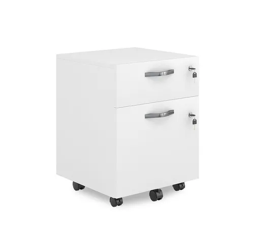 Vicco Rollcontainer Bregenz, Weiß, 40 x 53 cm - abschließbar und flexibel - Rollcontainer mit abschließbaren Schubladen für sichere Dokumentenaufbewahrung. Ideal als Aktenschrank oder Druckertisch, mobil durch Rollen und perfekt für jedes Büro.