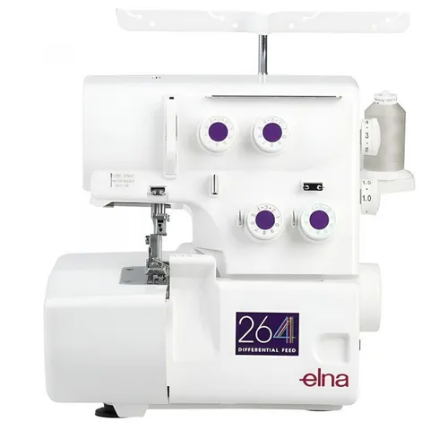 Elna Overlock-Nähmaschine Elna 264 - Nähmaschinen mit stufenloser Geschwindigkeitsregulierung und LED Licht für optimalen Komfort beim Nähen. Ideal für kreative Projekte und vielseitige Anwendungen.
