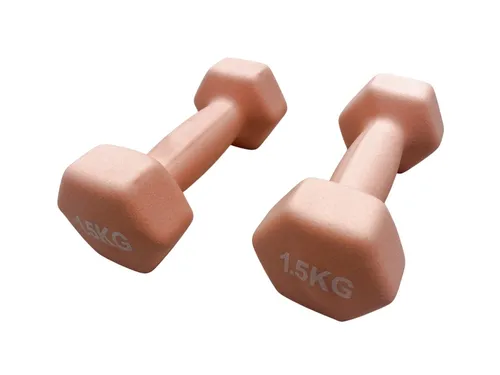 Gummierte feste Hanteln Amazon Basics 2x 1,5 kg rosa von Amazon