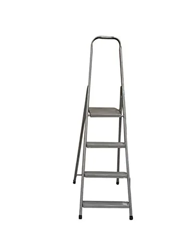 VaGo Haushaltsleiter Klappleiter Leiter 4 Stufen Trittleiter Bockleiter Stahl