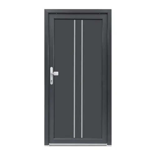 SN Deco Haustür Olivia mit Edelstahlgriff, 980x2000 mm - Hochwertige Hauseingangstür mit thermisch getrennter Alu-Bodenschwelle und 5-fach-Verriegelung. Robuste Konstruktion für Sicherheit und Langlebigkeit, ideal für jeden Eingangsbereich.
