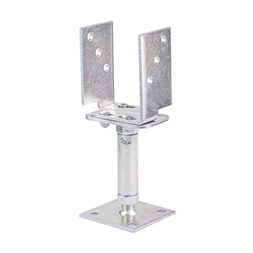 siwitec U-Pfostenträger höhenverstellbar 150-190 mm - Zaunpfosten mit höhenverstellbarem Design, ideal zur Montage von Zäunen und Carports, widerstandsfähig gegen Witterungseinflüsse dank feuerverzinktem Stahl.