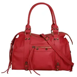 Shopper FORTY - Damen Leder Shopper in Rot, Made in Italy - Handtaschen aus 100% Rindleder, mit viel Platz für A4 und einem abnehmbaren Schultergurt. Ideal für Stadtbummel und Alltagsbesorgungen, vereint Stil und Funktionalität.