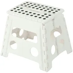 ZOLLNER Klappbarer Tritthocker aus 100% Kunststoff in weiß von Zollner