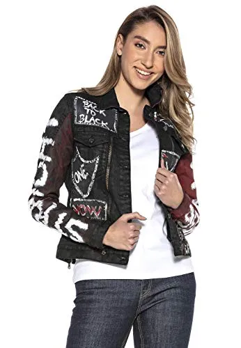 Cipo & Baxx Jeansjacke im modernen Look - Funktionsjacken mit 98% Baumwolle, figurumspielender Passform und stylishen Eingrifftaschen – ideal für einen lässigen Look.