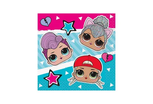 Unique Industries Inc. Hängedekoration Servietten LOL Surprise! 16Stk./25x25cm