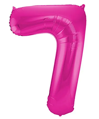 Folat 631976 - Folienballon Zahl 7 - magenta - ca. 86 cm